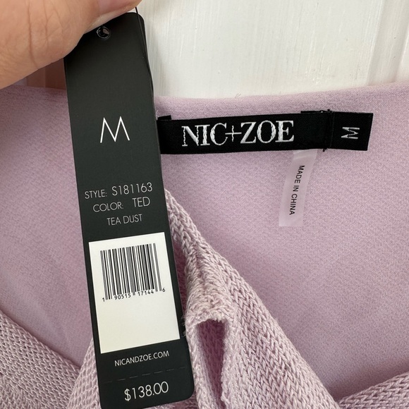 Nic and Zoe Lived In Layered Look Top Linen Blend Lavender Lilac NEW Size Medium - Picture 12 of 13